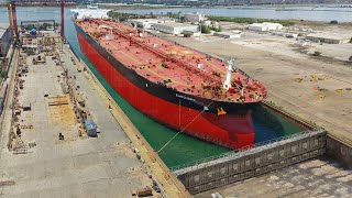 The Crazy Process of Moving World Largest Ships into Dry Docks [upl. by Odravde516]