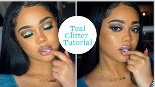 Teal Glitter Tutorial  ShadedByJade [upl. by Serene]