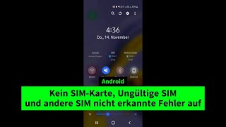 Keine SIMKarte ungültige SIM und andere Fehler mit nicht erkannter SIM [upl. by Robet]