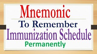 Mnemonic on Immunisation schedule [upl. by Enelahs]