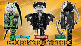 EMO BOYS OUTFIT CODES FOR BERRY AVENUE BLOXBURG AND BROOKHAVEN [upl. by Baugh747]