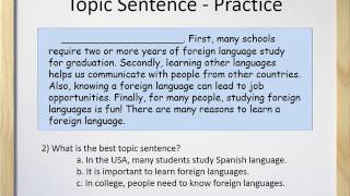 Paragraphs Part II  Topic Sentences [upl. by Hsatan]