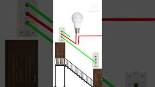 Three way switch light connection for stair aman electronic [upl. by Lizette]