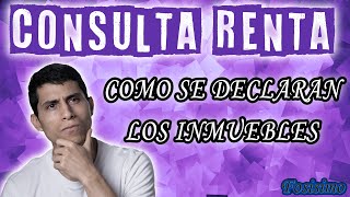 Como se declaran los inmuebles Consulta renta YO TE LO EXPLICO [upl. by Nosdivad]