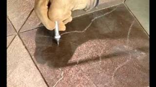 Concrete Etching Video—Wasp amp Dremel—ConcreteNetworkcom [upl. by Teador]