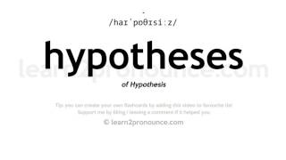 Pronunciation of Hypotheses  Definition of Hypotheses [upl. by Maril]