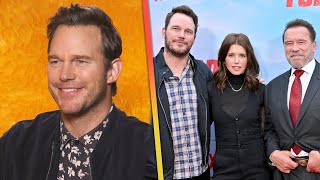 Exclusive Chris Pratt Says Arnold Schwarzenegger Is a Godsend FatherinLaw [upl. by Anawit]