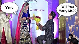 Prince Narula Proposes Yuvika Chaudhary For Marriage In Front Of Media On Ramp [upl. by Orsino737]