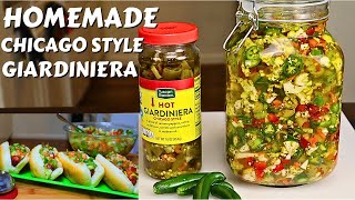 HOMEMADE CHICAGO STYLE GIARDINIERA  HOW TO MAKE ITALIAN HOT GIARDINIERA RELISH AT HOME RECIPE [upl. by Lorre]