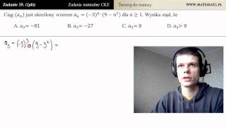 Zad 35 Ciągi  wzór ogólny trening do matury [upl. by Nivlen]