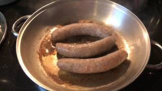 How to pan fry German bratwurst and polish sausage [upl. by Rebme]