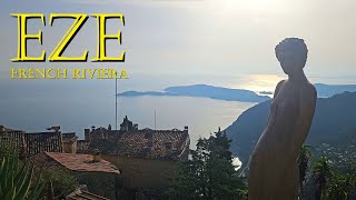 EZE Village FRANCE 🇫🇷 Beautiful medieval town Mountains and views French Riviera Côte dAzur 4K60fps [upl. by Suravaj]