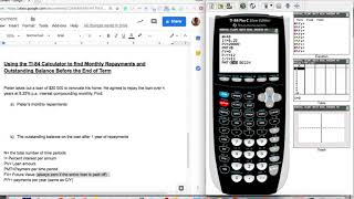 Using the TI84 to Find Monthly Repayments and Outstanding Balance [upl. by Berke]