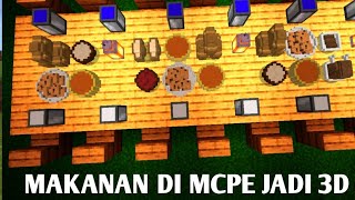 Dengan addon ini makanan di mcpe jadi 3Dplaceable food addon mcpe [upl. by Lunette]