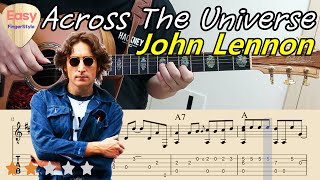 💗Across The Universe  John Lennon 💗Easy Fingerstyle Guitar Tutorial  TAB amp Chords  Acoustic Cover [upl. by Mcgurn]