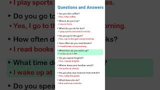 Simple Questions and Answers learnenglish english [upl. by Mcgrath]