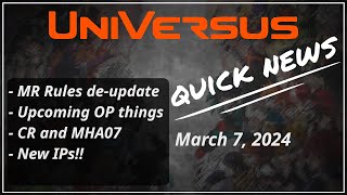 Universus Quick News  March 6 2024  Huge OP and IP News [upl. by Anail]