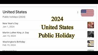 United State public holidays 2024 [upl. by Walburga276]