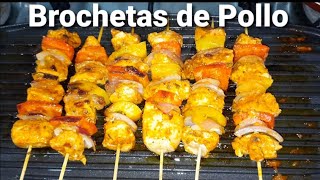 Como hacer brochetas de pollo  fácil y rápido [upl. by Cooley642]