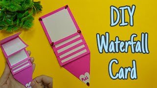 DIY Waterfall Card Tutorial  Step by Step  Easy Greeting Card  DIY Craft Ideas [upl. by Airan]