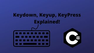 How To Handle Keyboard Events In C  KeyUp KeyDown KeyPress Method Simplified [upl. by Mandeville]