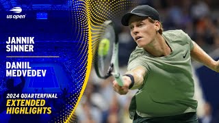 Jannik Sinner vs Daniil Medvedev Extended Highlights  2024 US Open Quarterfinal [upl. by Rosenkranz]