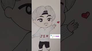 Bts jin cartoon Drawing 5 btsshorts bts btsfanarts cartoondrawing btsarmy btssong [upl. by Teagan461]