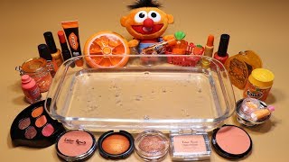 Color Series Season4 Mixing quotORANGEquot MakeupGlitter Into Clear Slime quotORANGEHOLICquot [upl. by Settera]