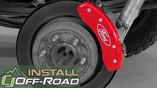 F150 MGP Brake Caliper Cover Set With Silver Ford Oval Logo Red 20122019 Installation [upl. by Damali]