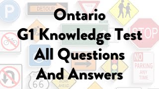 Ontario G1 Knowledge Test  All Questions And Answers [upl. by Valdes450]