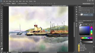 1 Watercolor Painting In Photoshop including all tools brushes papers etc Video 1 [upl. by Lenahs]