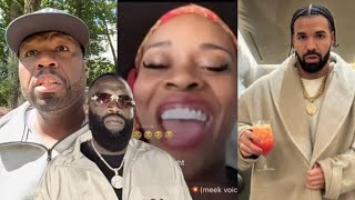 Drake 50 Cent And Tia Kemp Respond To Rick Ross And His Crew Getting JUMPED In Canada [upl. by Ahseel245]