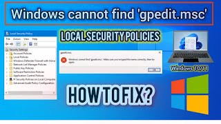 Windows 11 cannot find Gpeditmsc Try these fixes [upl. by Allebara]