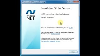 How to Fix Net Framework Installation did not succeed  HRESULT 0xc8000222 Error NET Framework [upl. by Lette]