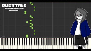 Red Megalovania from Dusttale  Medium Mode Piano Tutorial Midi visualizer Midi [upl. by Jara]