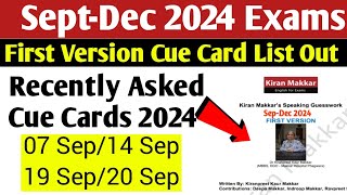 SeptemberDecember 2024 First version Cue Card List Pdf Available  New Cue Cards  Recently Asked 🔥 [upl. by Haldes399]