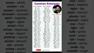 Common Antonyms Synonyms and Antonyms in English shorts [upl. by Sanyu426]