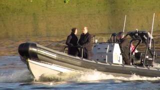 Daniel Craig Filming James Bond Scenes On The River Thames [upl. by Enairda]