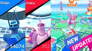 Origin form Dialga amp Palkia VS Level 5 account  Pokémon Go [upl. by Eiramllij706]