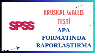 KRUSKAL WALLIS TESTİ  SPSS  APA FORMATINDA RAPORLAMA [upl. by Marka873]