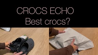 Crocs Echo Clogs on feet and asmr unboxing package ASMR sounds 2024 [upl. by Candis]