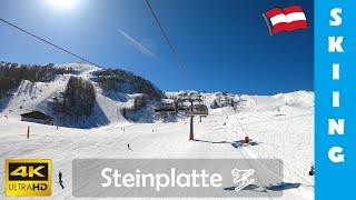 STEINPLATTE Waidring 🇦🇹 SKIING blue slopes to Germany 🇩🇪 4K 60fps [upl. by Wilone798]