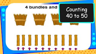 Maths  Counting 40 to 50 with Ones and Tens  English [upl. by Retse]