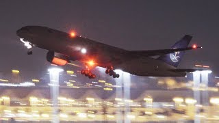 Jeddah night takeoffs  إقلاع الطائرات ليلاً من جدة [upl. by Tillfourd711]