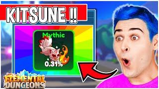 I Spent ALL MY ROBUX To Get KITSUNE In Roblox Elemental Dungeons Kitsune Showcase NEW MYTHIC [upl. by Assylem]