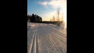 Falun Lugnet På skidor ner mot skidstadion i fina spår och fint väder [upl. by Aek]