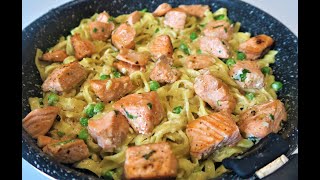 Recette 215  Tagliatelle au Saumon [upl. by Atreb]