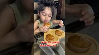 Air Fryer Banana Raisin Muffins🧁🍌❤️  TheMummaPanda shorts themummapanda food recipe muffin [upl. by Drona]