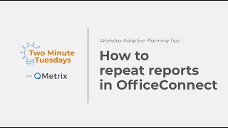 How to repeat reports in OfficeConnect – Workday Adaptive Planning [upl. by Akitahs165]