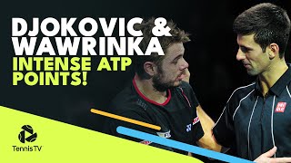 14 INTENSE amp BRILLIANT Novak Djokovic vs Stan Wawrinka ATP Points 😰 [upl. by Aihsakal]